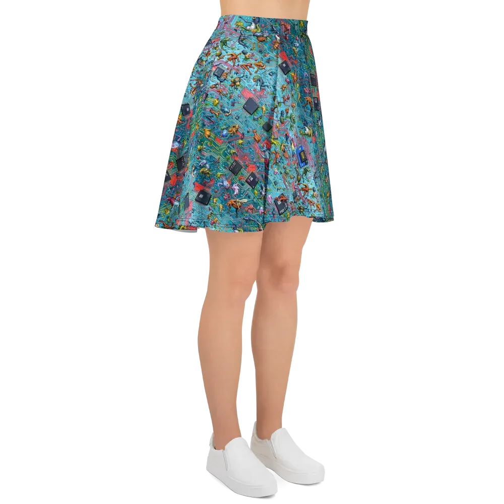 Circuit Menagerie on Skater Skirt — Right