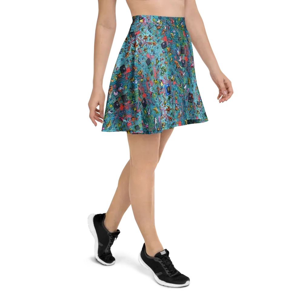 Circuit Menagerie on Skater Skirt — Right