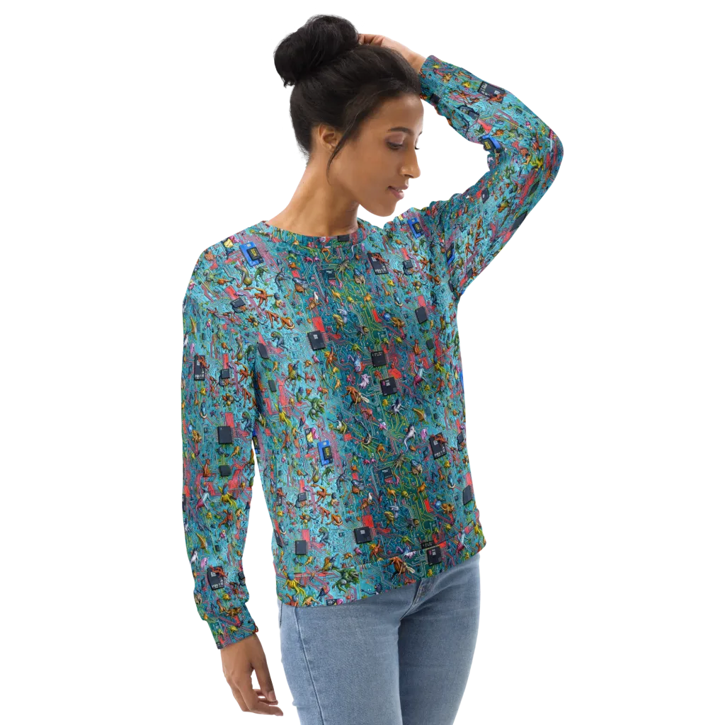 Circuit Menagerie on Sweatshirt — Right Front