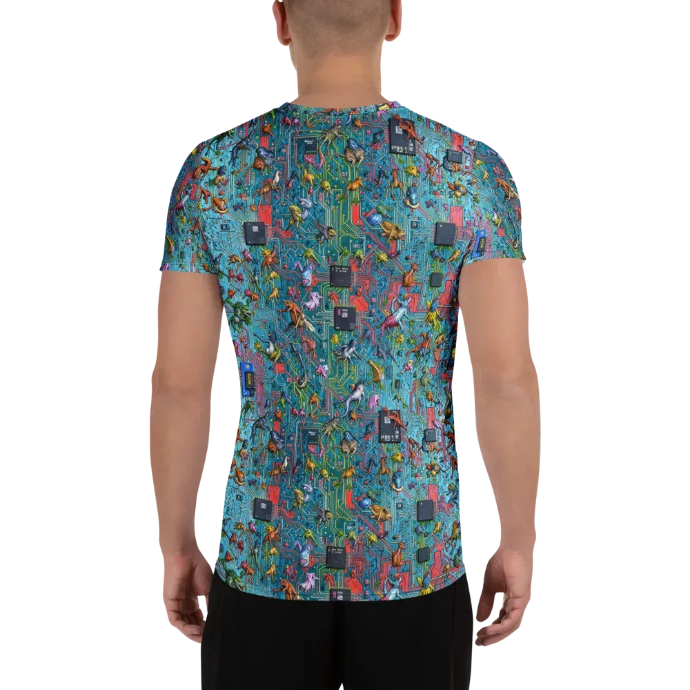 Circuit Menagerie on Men's Athletic T-Shirt — Back