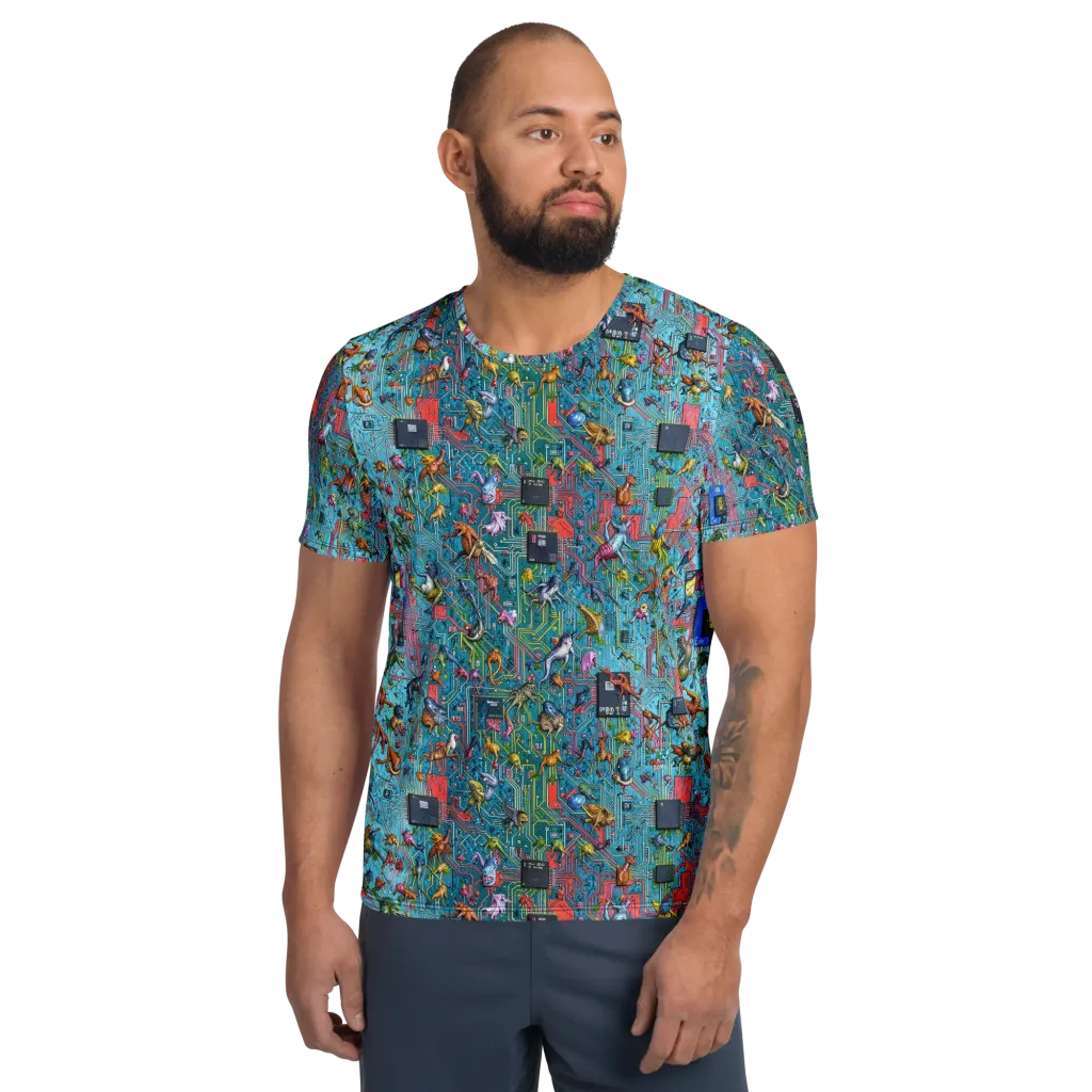 Circuit Menagerie on Men's Athletic T-Shirt — Front