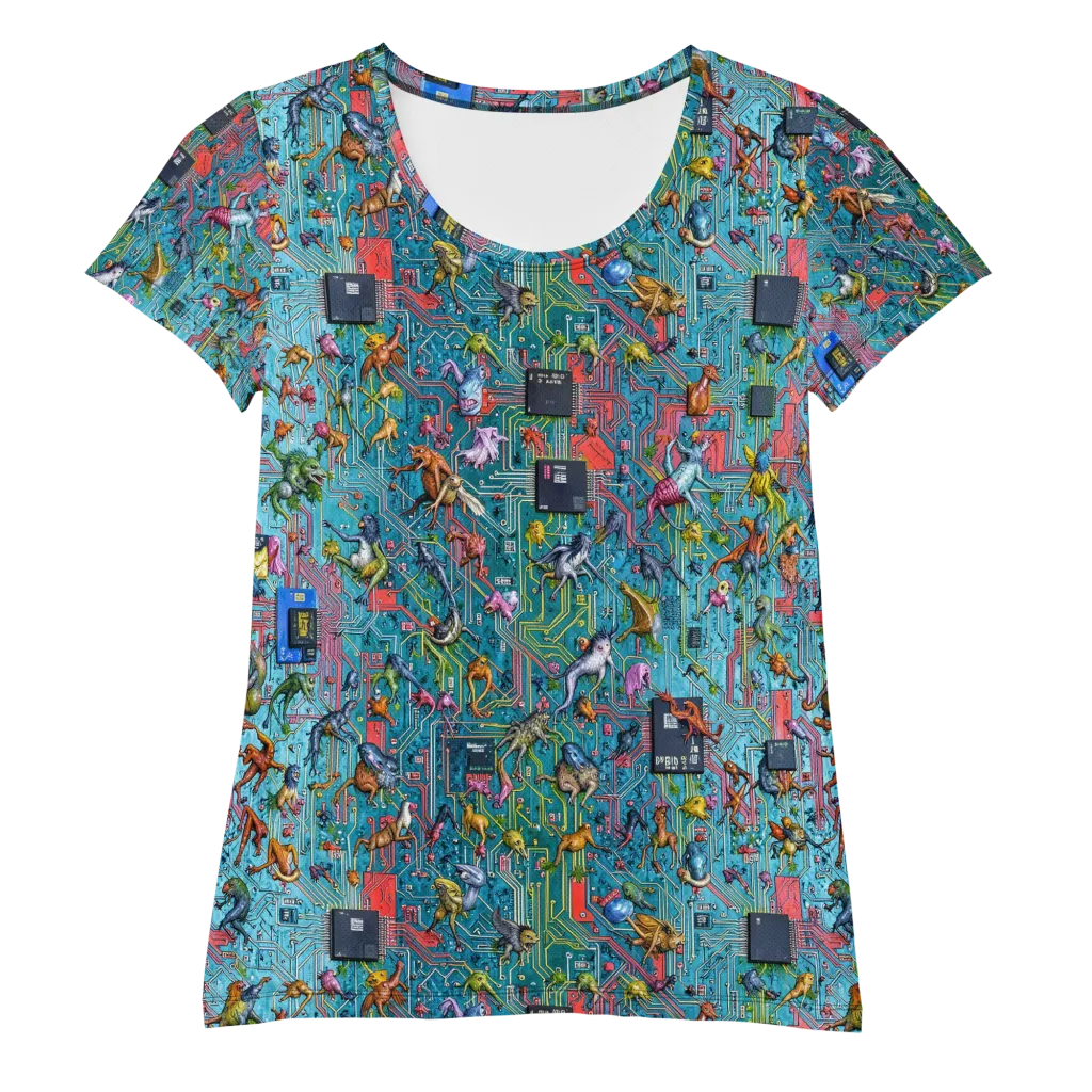 Circuit Menagerie on Women's Athletic T-Shirt — Front