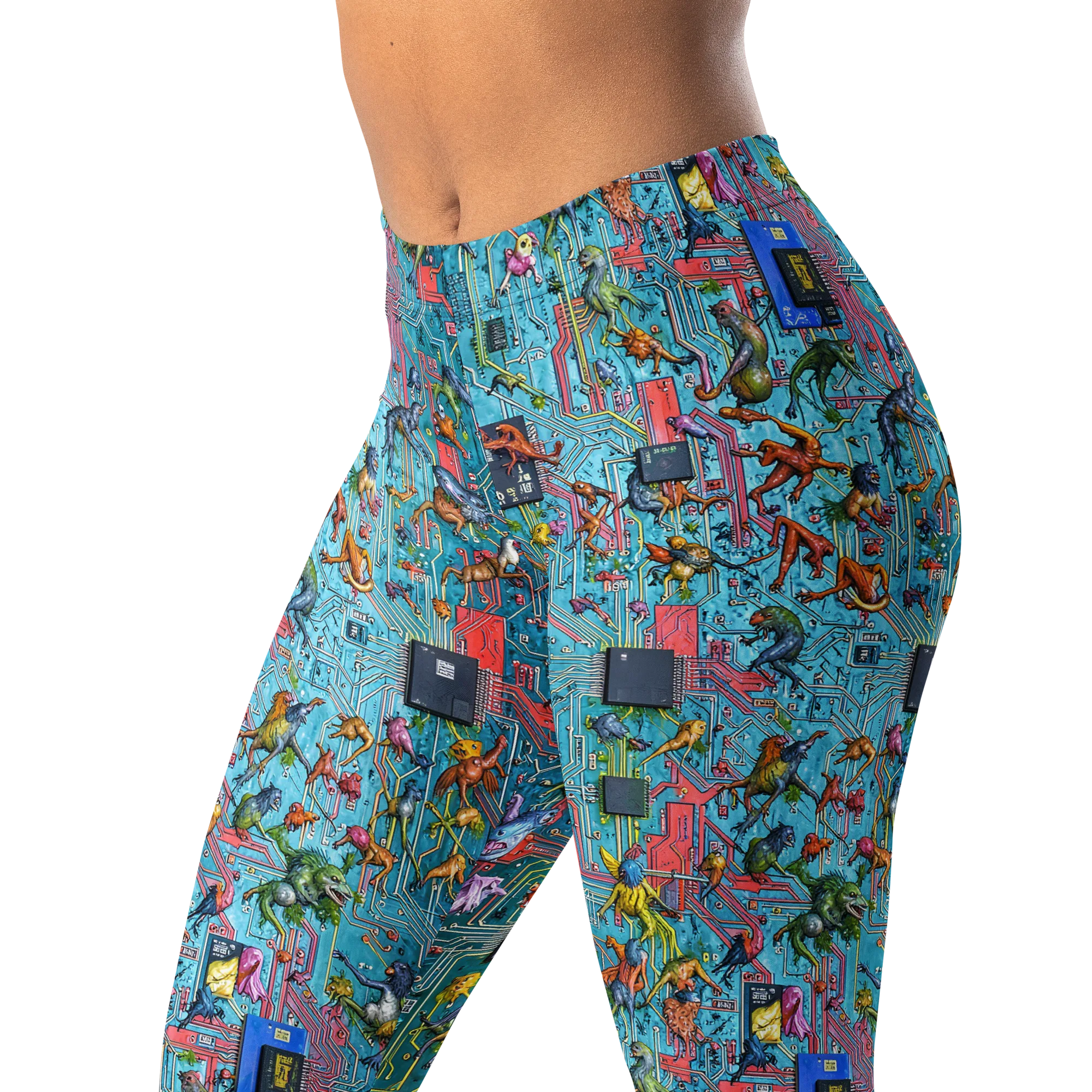 Circuit Menagerie on Leggings — Left Front
