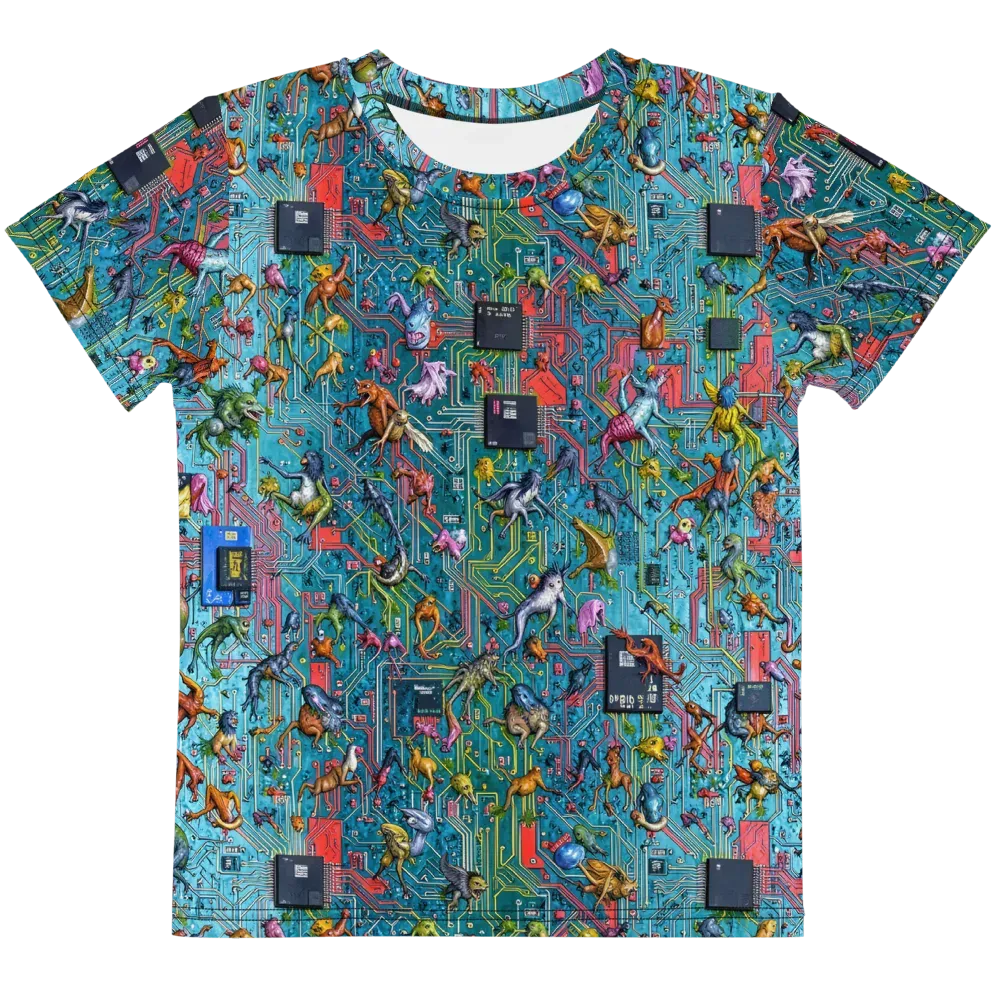 Circuit Menagerie on Kids Crew Neck T-Shirt — Front