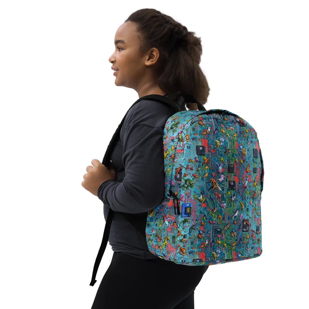 Circuit Menagerie on Minimalist Backpack — Right Front