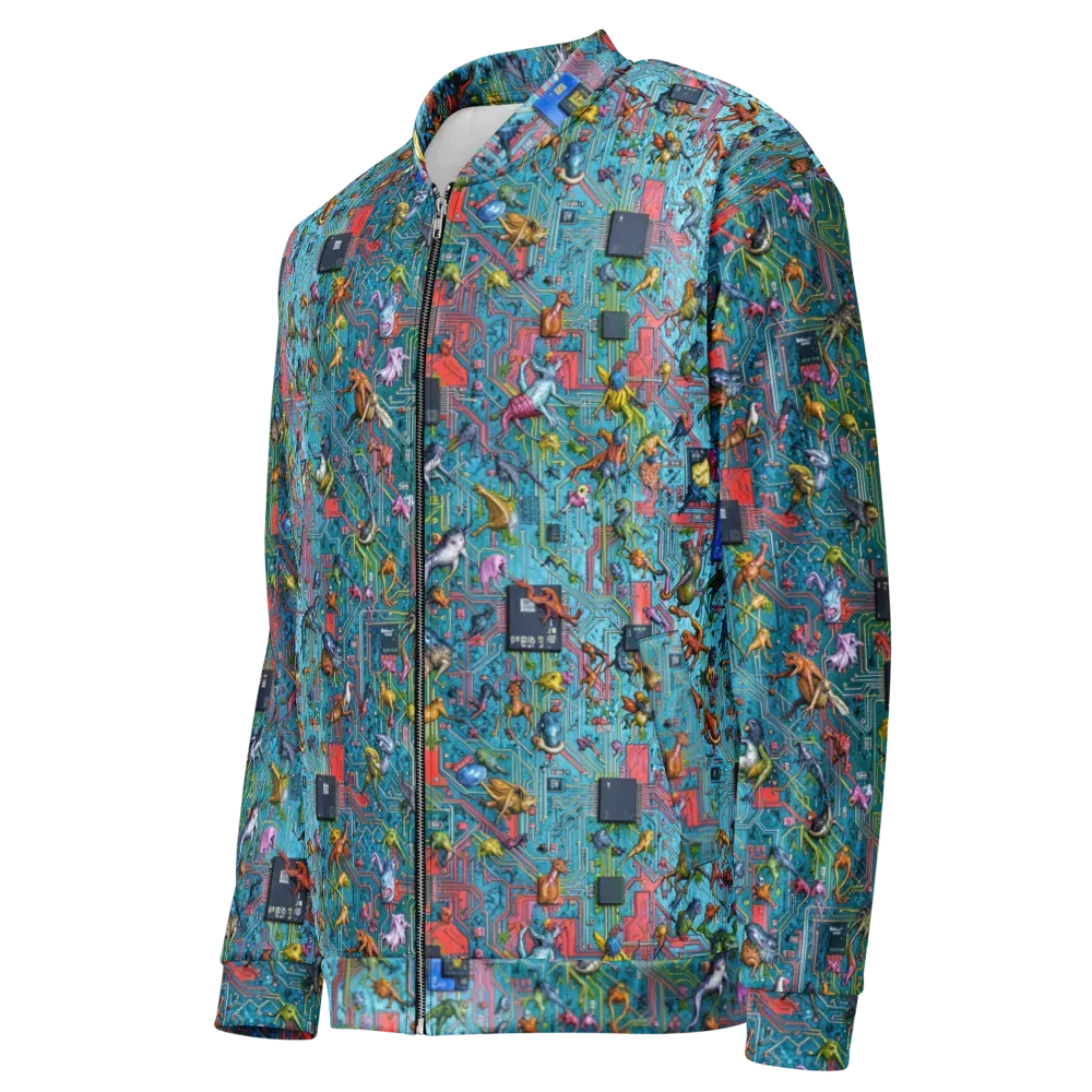 Circuit Menagerie on Bomber Jacket — Left Front