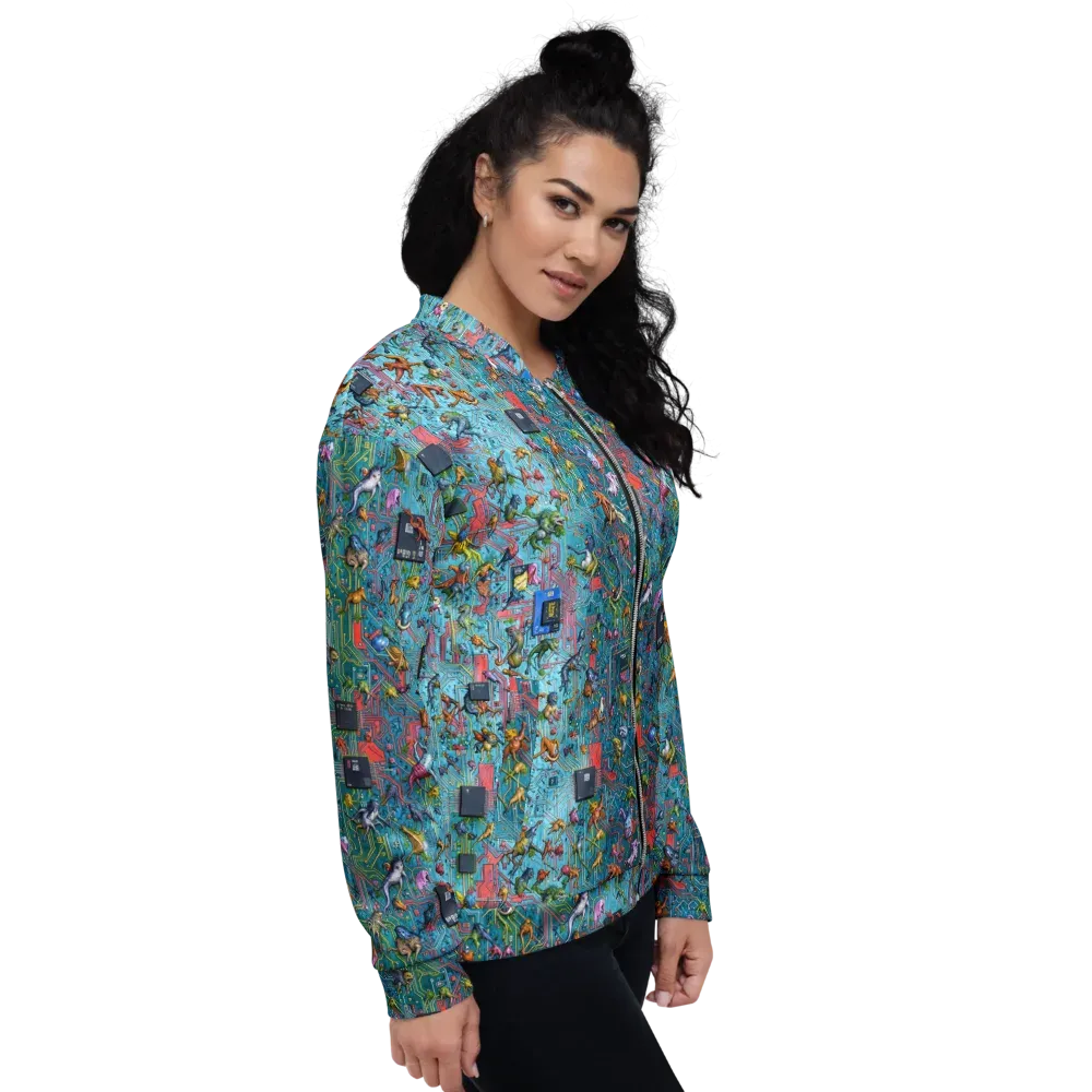Circuit Menagerie on Bomber Jacket — Right