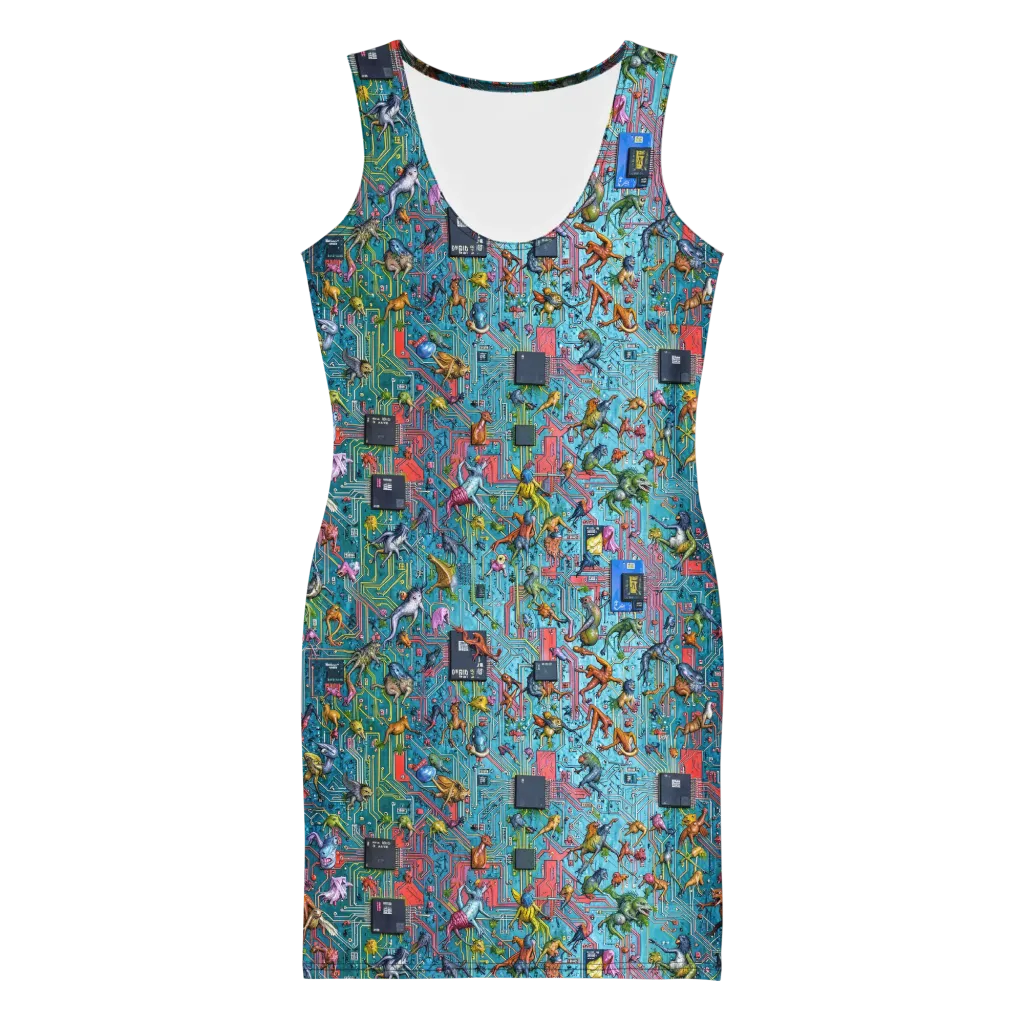 Circuit Menagerie on Bodycon Dress — Front
