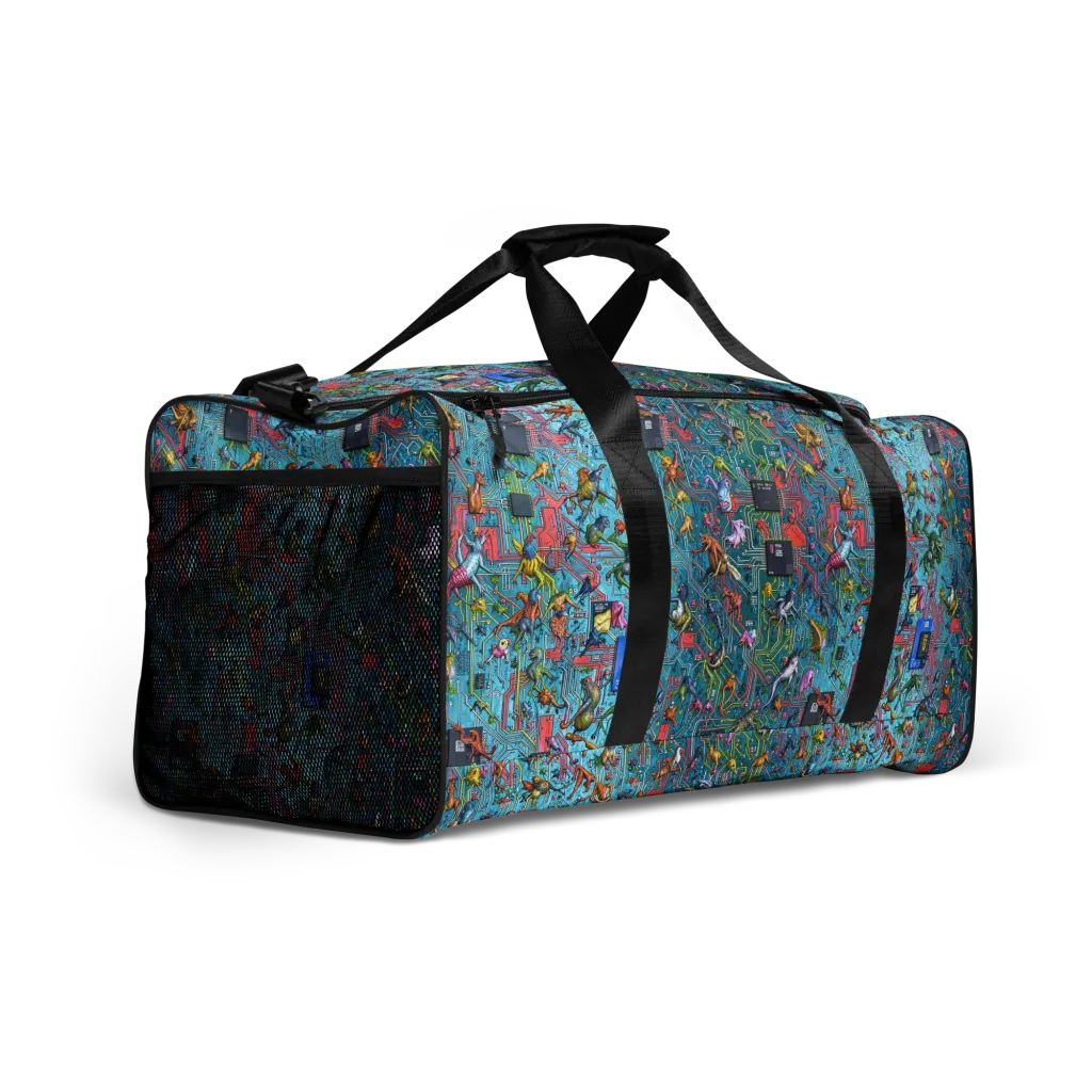 Circuit Menagerie on Duffle Bag — Right Front