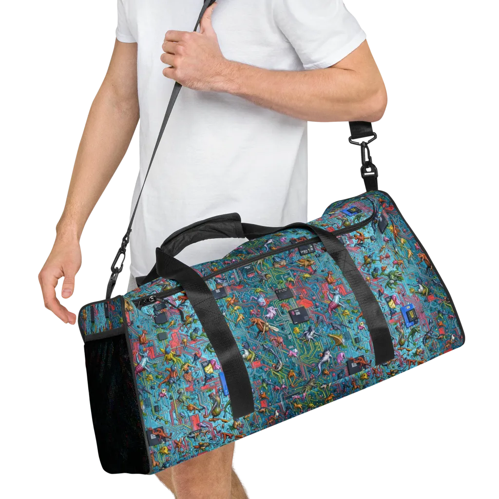 Circuit Menagerie on Duffle Bag — Right Front