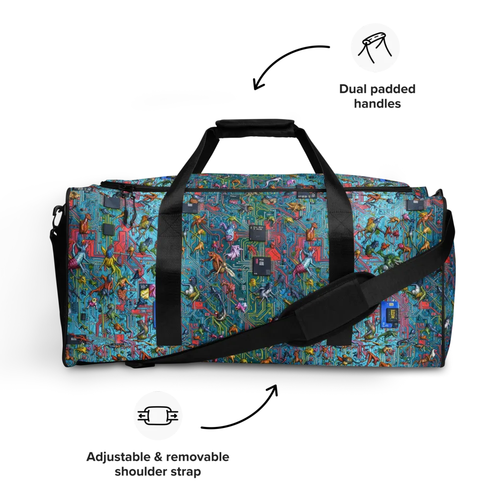Circuit Menagerie on Duffle Bag — Front