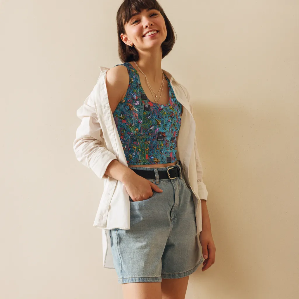 Circuit Menagerie on Crop Top — Front