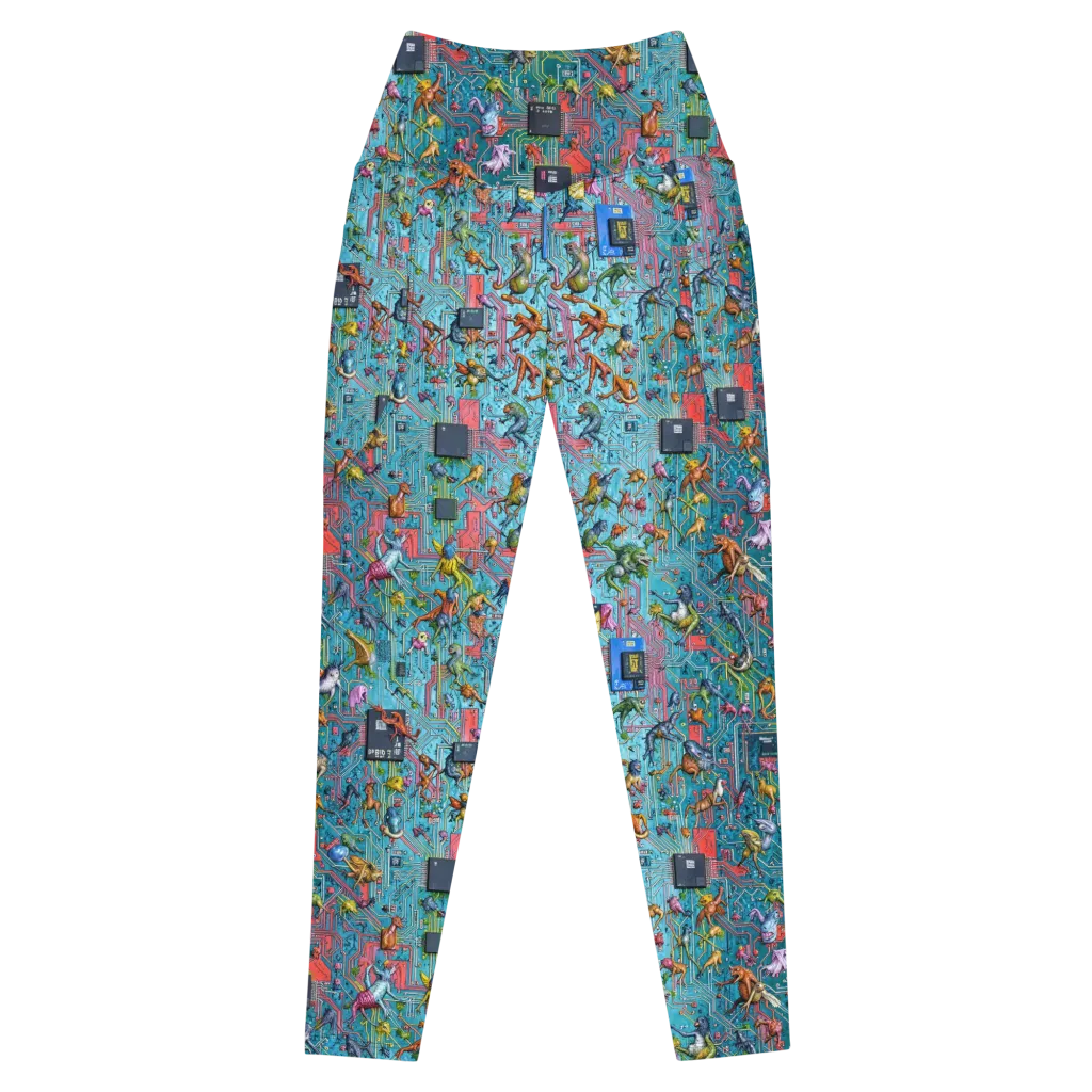 Circuit Menagerie on Leggings with Pockets — Front