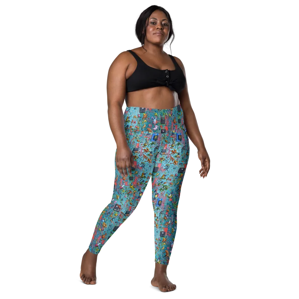 Circuit Menagerie on Leggings with Pockets — Front