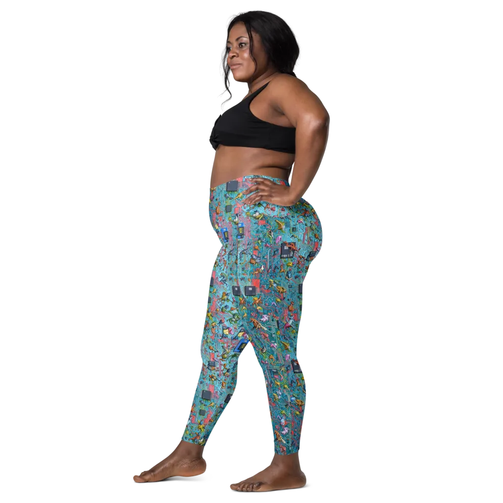 Circuit Menagerie on Leggings with Pockets — Left
