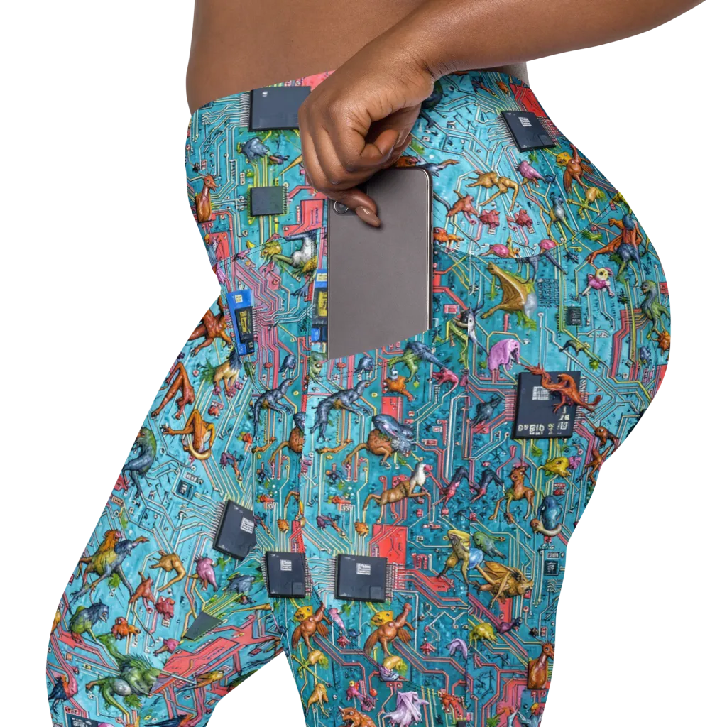 Circuit Menagerie on Leggings with Pockets — Product details 2