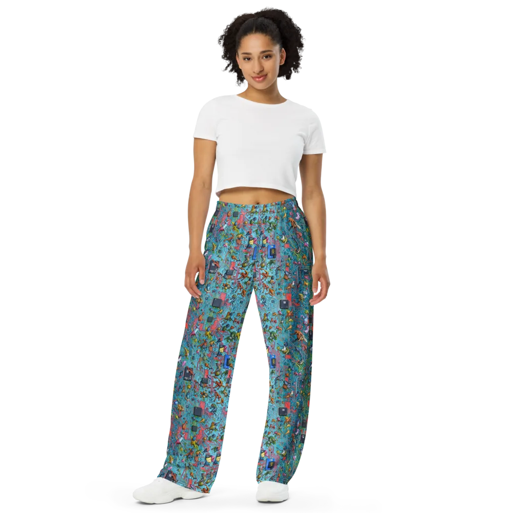 Circuit Menagerie on Wide-Leg Pants — Front