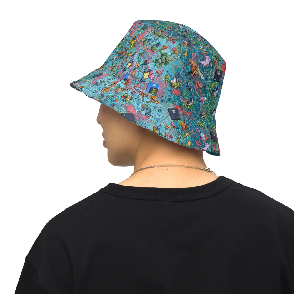 Circuit Menagerie on Reversible Bucket Hat — Back Inside