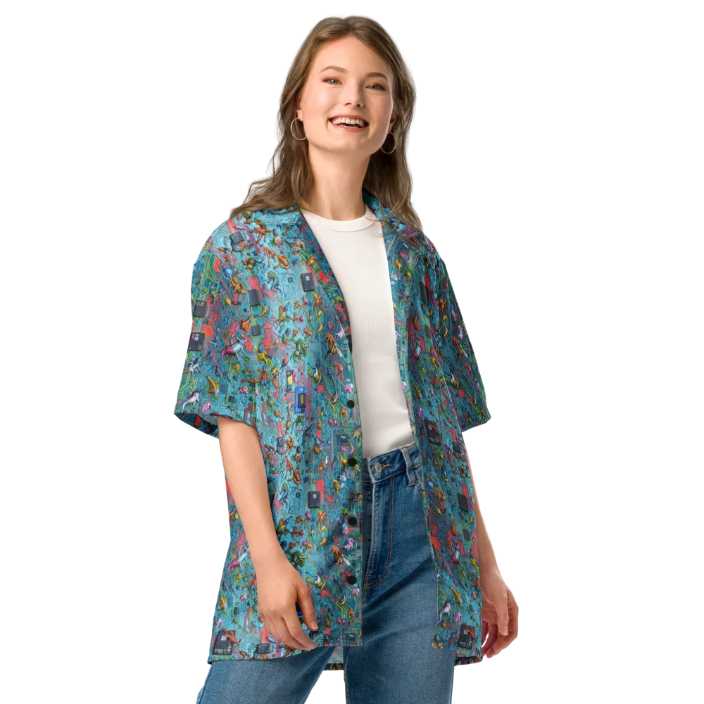 Circuit Menagerie on Button Shirt — Front