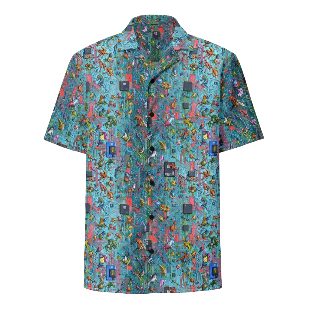 Circuit Menagerie on Button Shirt — Front