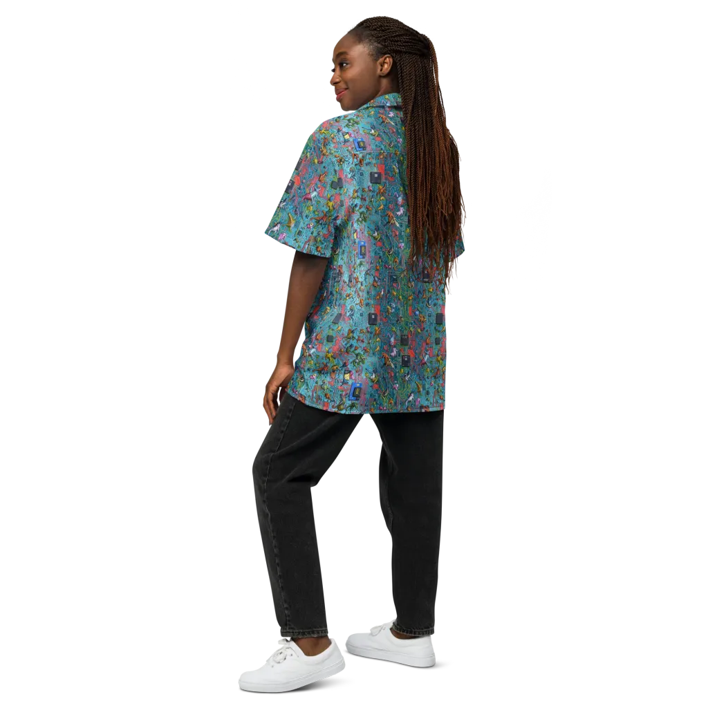 Circuit Menagerie on Button Shirt — Back