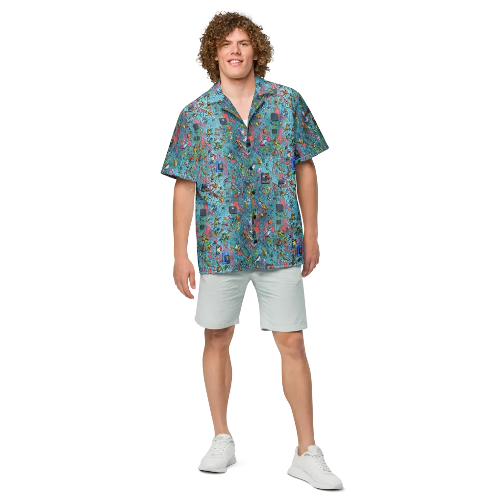 Circuit Menagerie on Button Shirt — Front