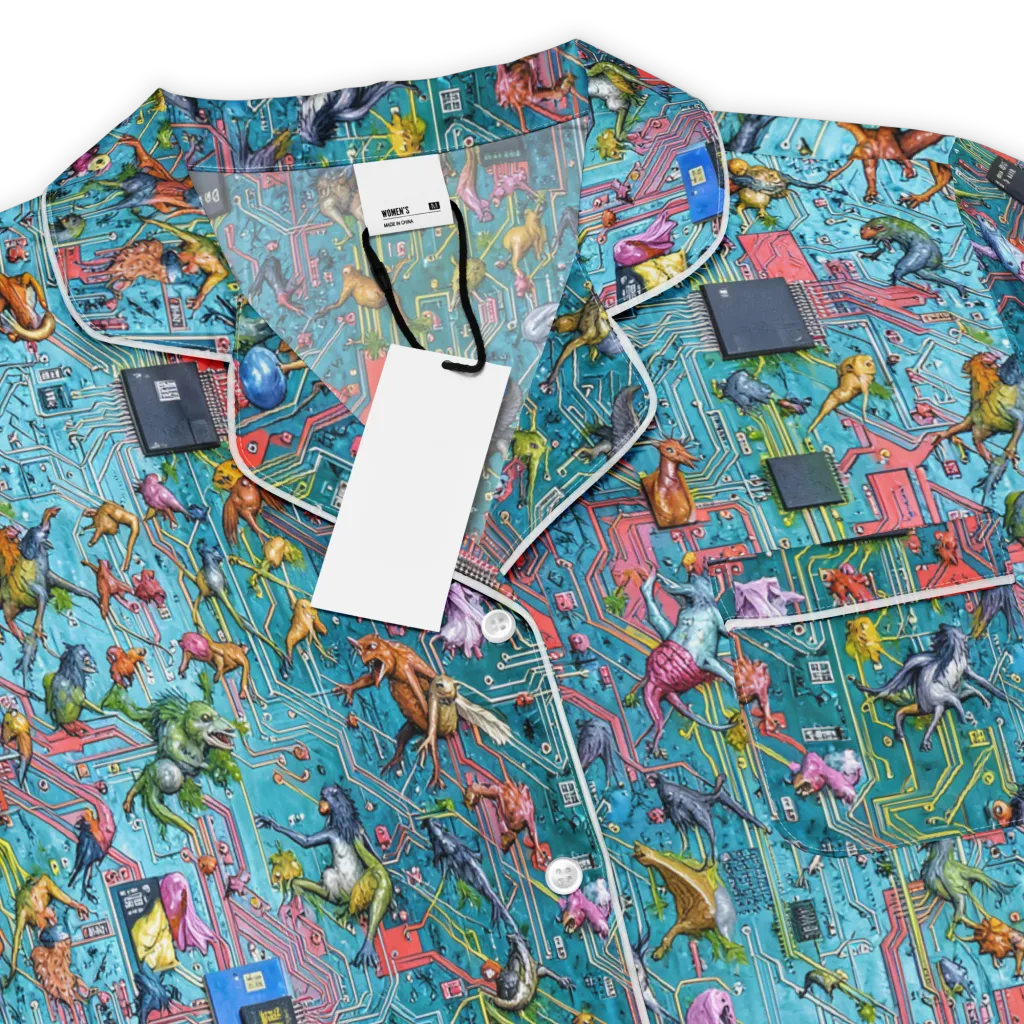 Circuit Menagerie on Women's Short Sleeve Pajama Top — Product details