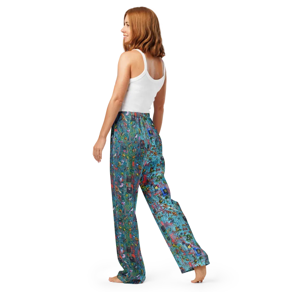 Circuit Menagerie on Women's Pajama Pants — Back