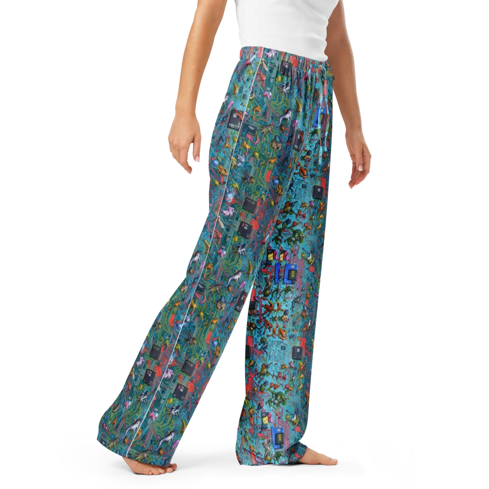 Circuit Menagerie on Women's Pajama Pants — Right Front