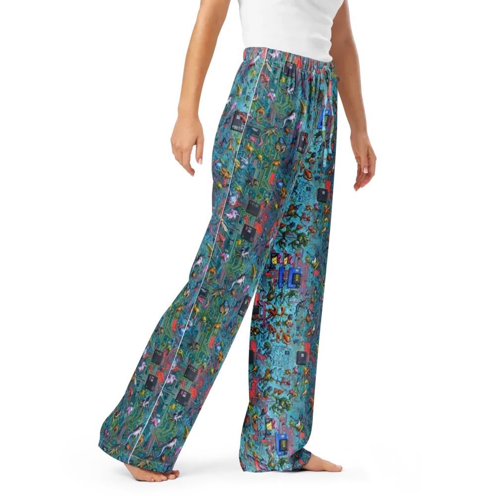 Circuit Menagerie on Women's Pajama Pants — Right Front
