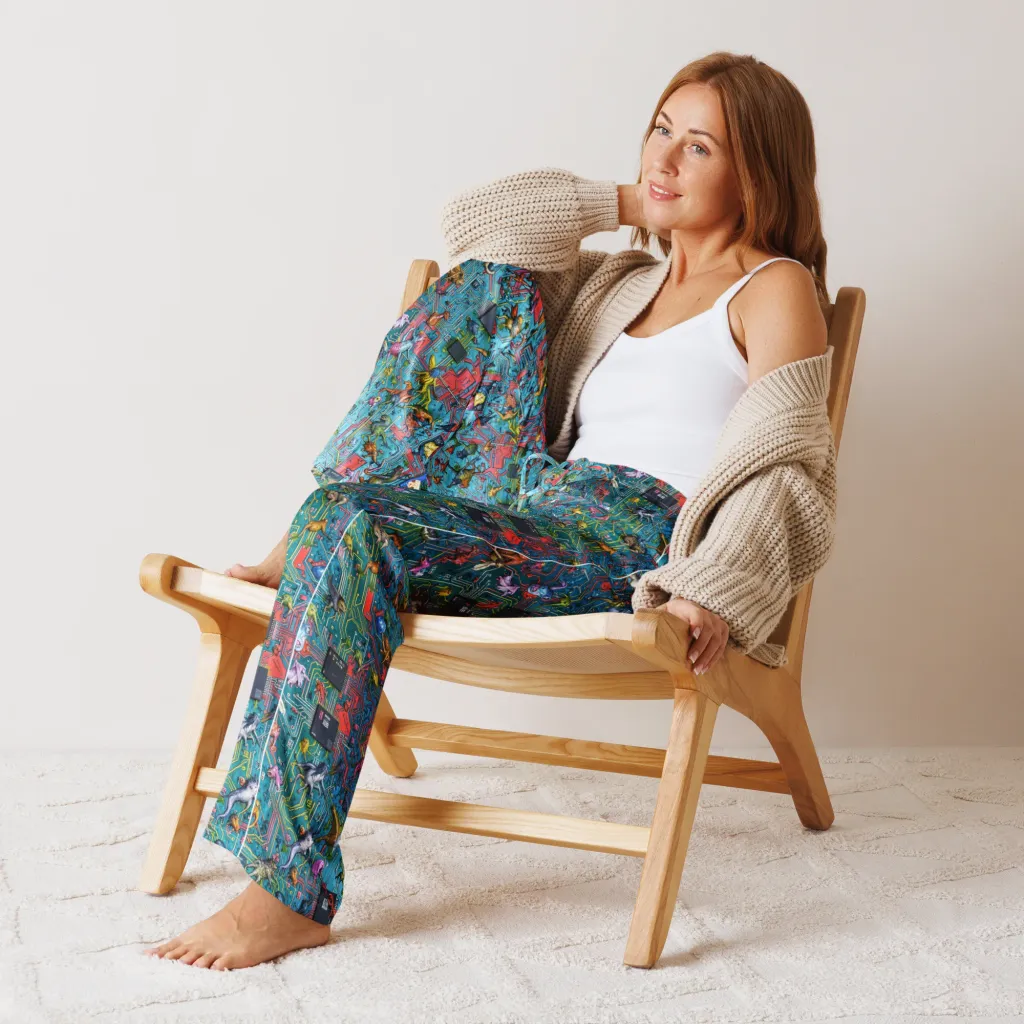 Circuit Menagerie on Women's Pajama Pants — Front