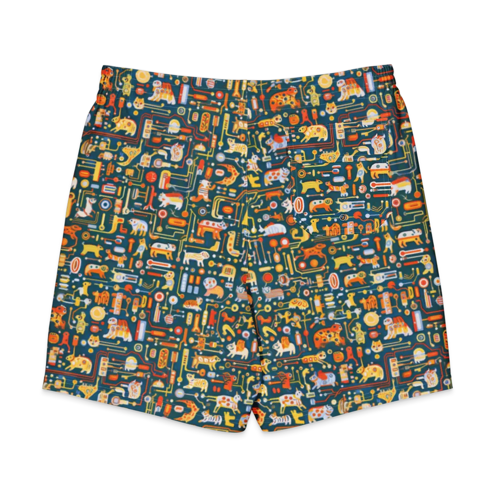 Circuit Critters on Men's Board Shorts — Back