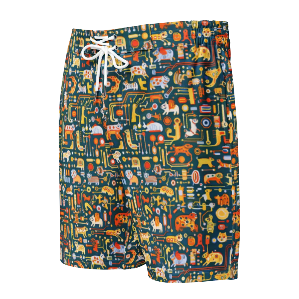Circuit Critters on Men's Board Shorts — Front