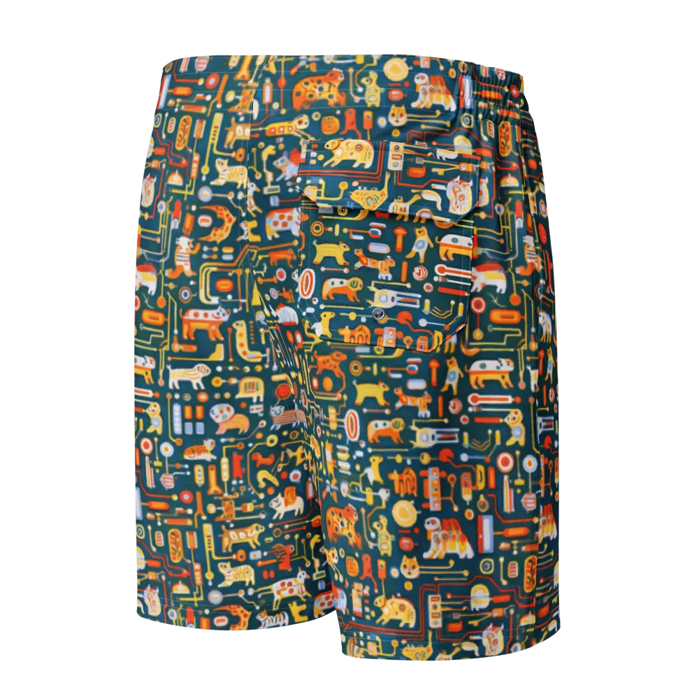 Circuit Critters on Men's Board Shorts — Back