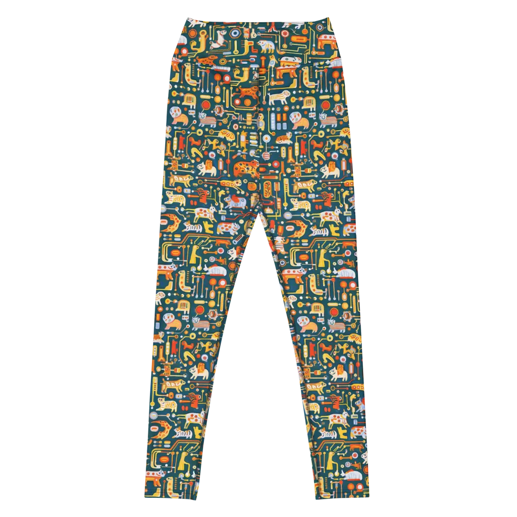 Circuit Critters on Yoga Leggings — Front