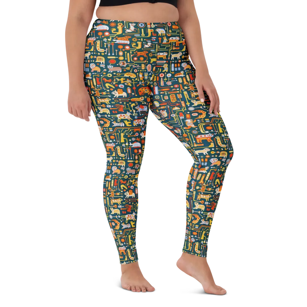 Circuit Critters on Yoga Leggings — Front