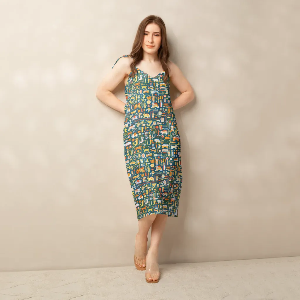 Circuit Critters on Slip Dress — Front