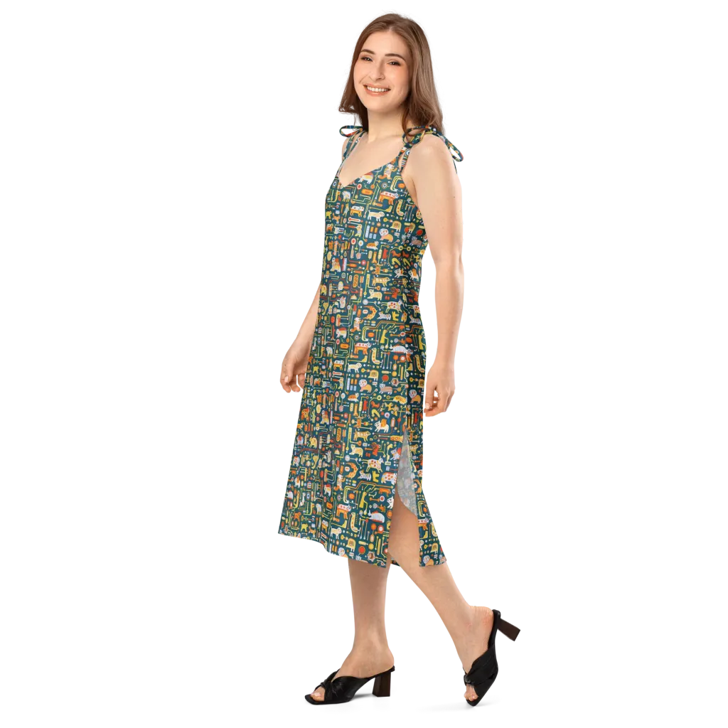 Circuit Critters on Slip Dress — Left Front