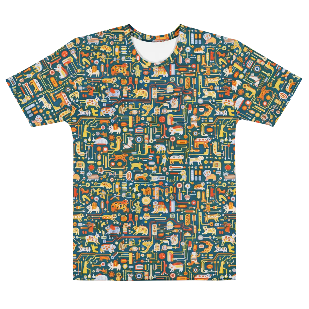 Circuit Critters on Men's Cotton Crew Neck T-Shirt — Front