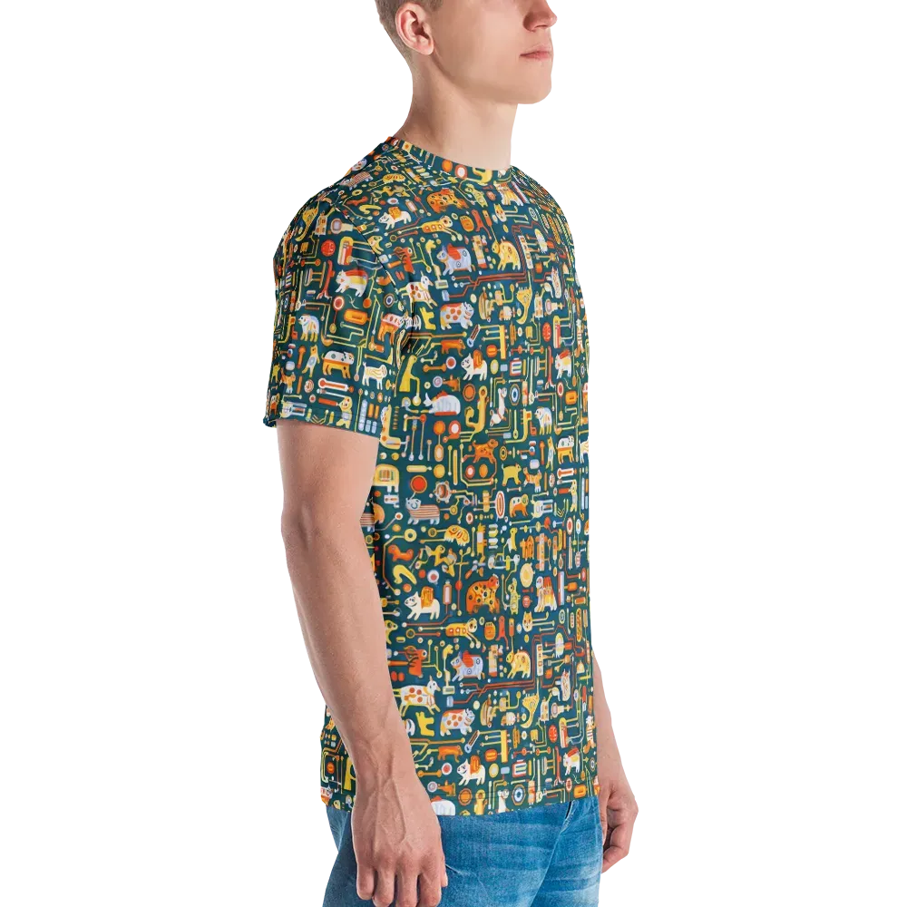 Circuit Critters on Men's Crew Neck T-Shirt — Right