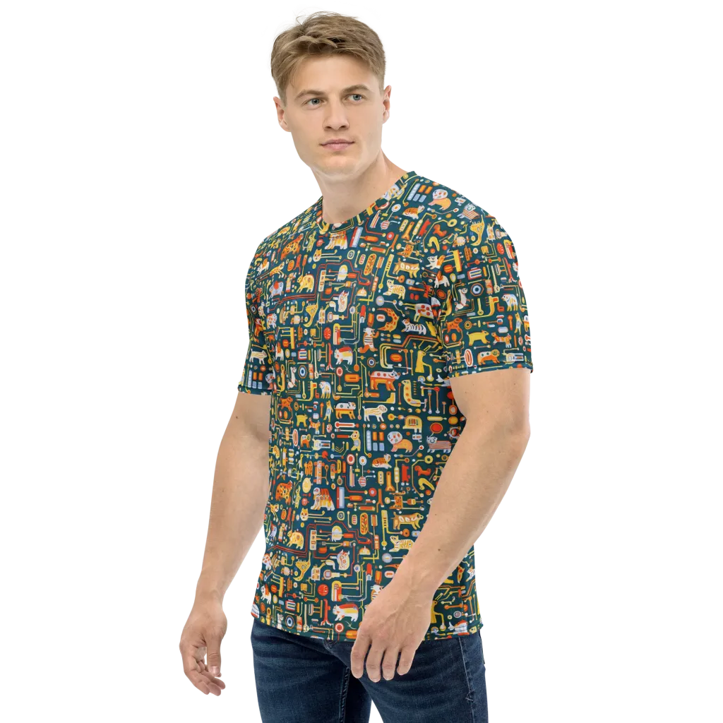 Circuit Critters on Men's Crew Neck T-Shirt — Left