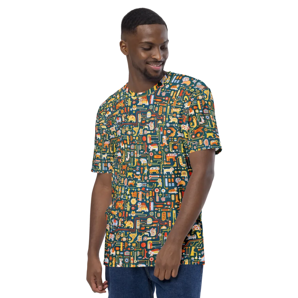 Circuit Critters on Men's Crew Neck T-Shirt — Left