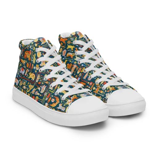 Circuit Critters on a Men's High Top Canvas Shoes