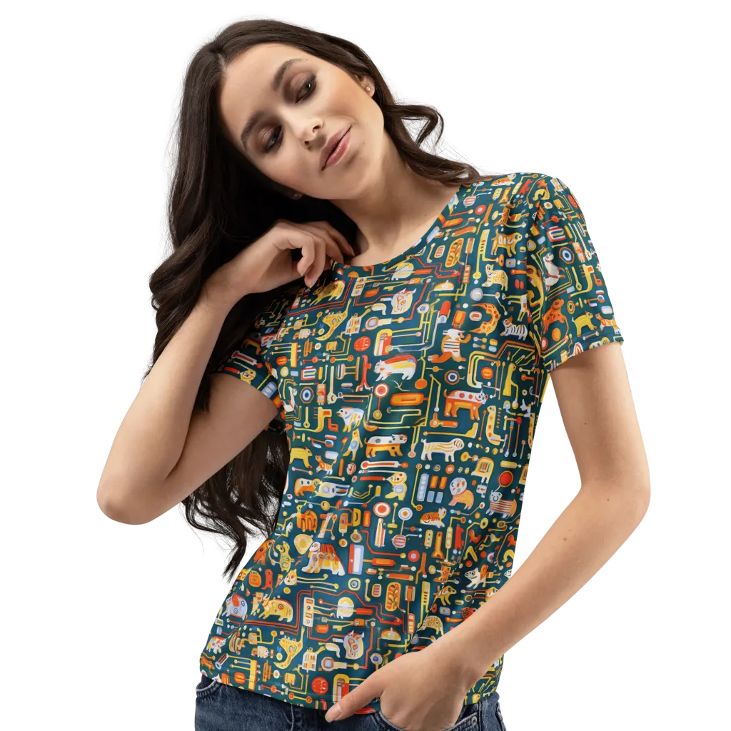 Circuit Critters on Women's Crew Neck T-Shirt — Left Front