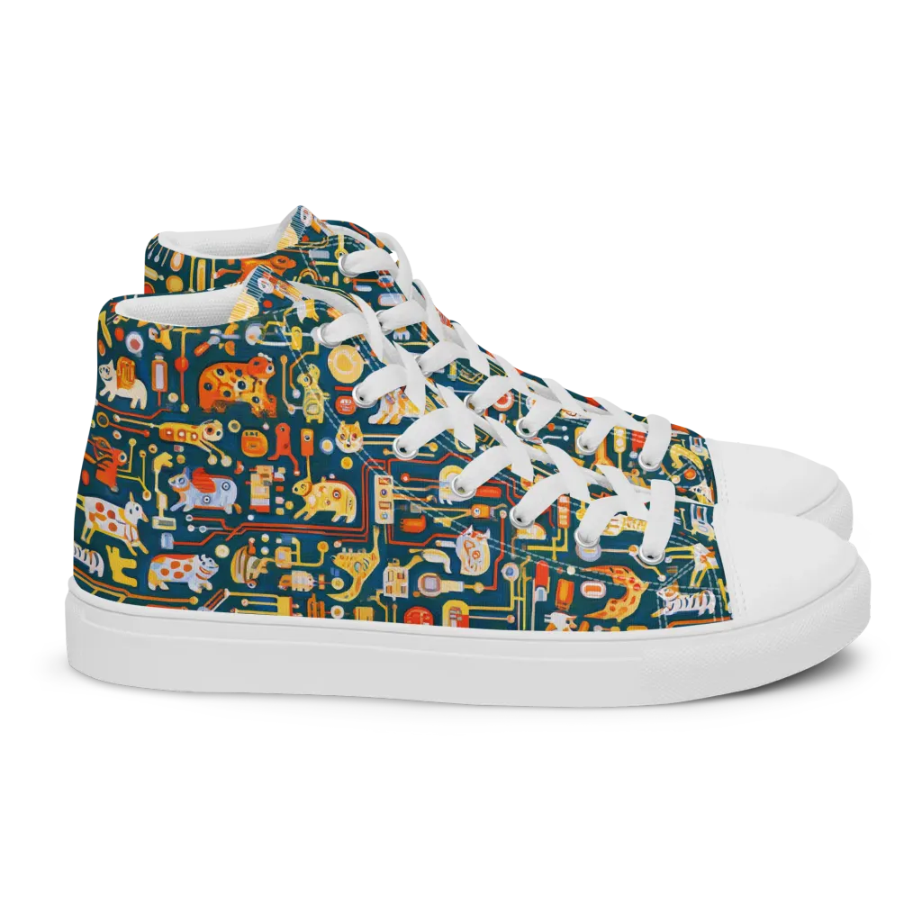 Circuit Critters on Women's High Top Canvas Shoes — Right