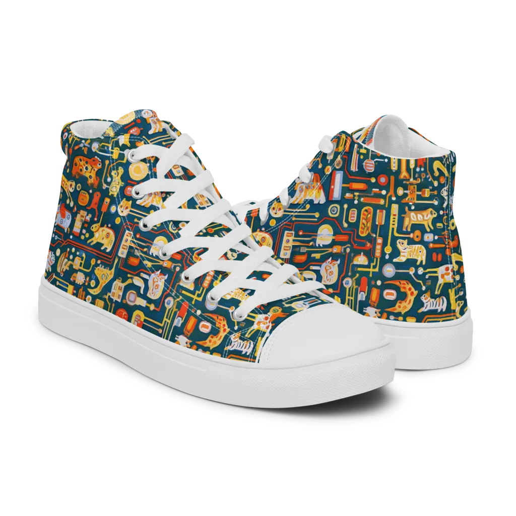 Circuit Critters on Women's High Top Canvas Shoes — Right