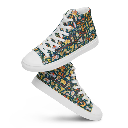 Circuit Critters on a Women's High Top Canvas Shoes