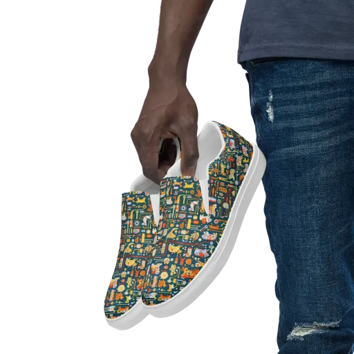Circuit Critters on a Men's Slip-On Canvas Shoes