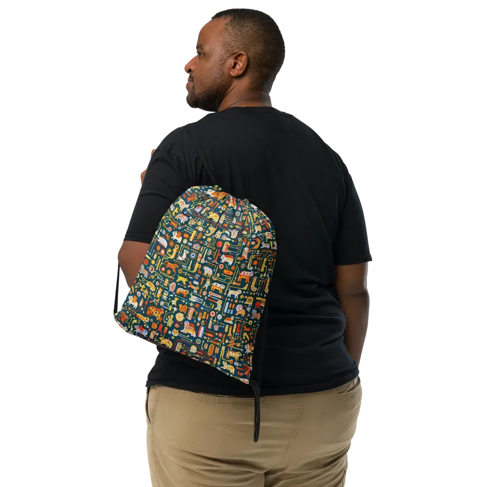 Circuit Critters on Drawstring Bag — Front