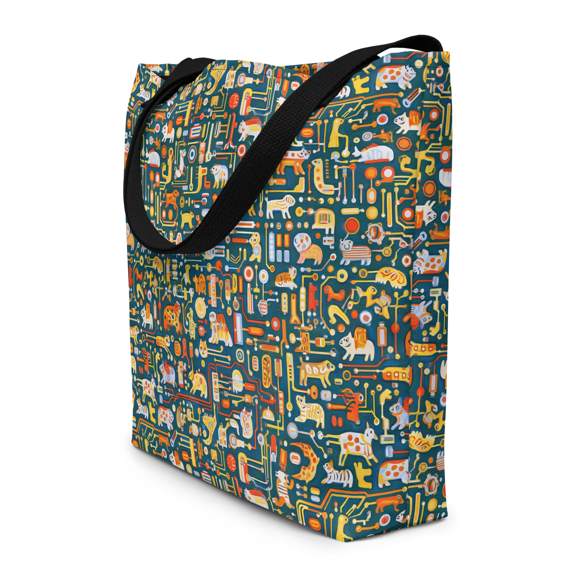 Circuit Critters on Large Tote Bag W/ Pocket — Front